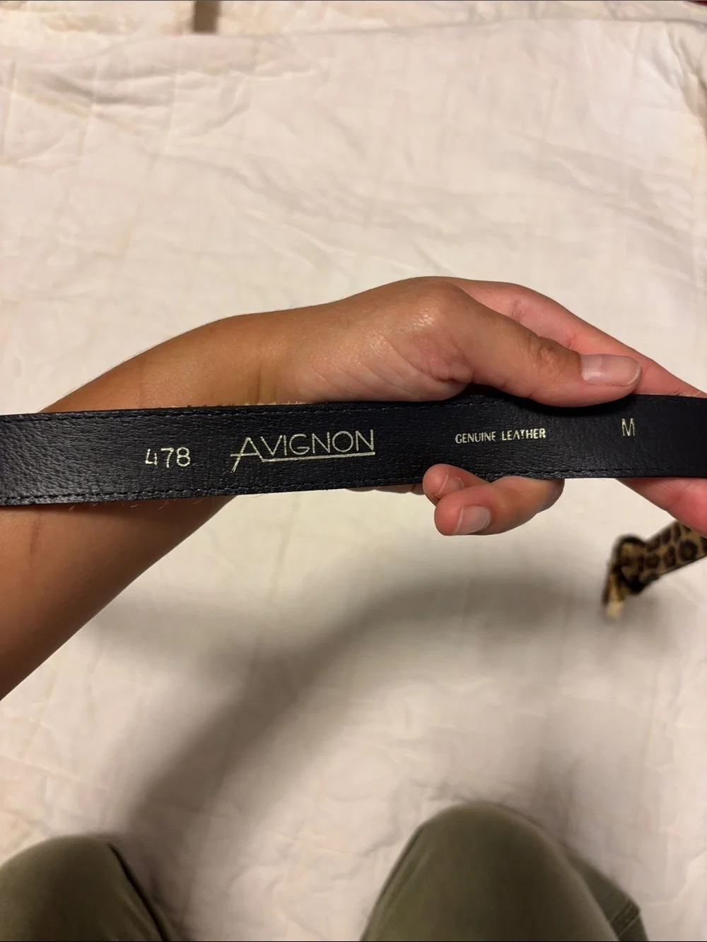 Avignon Belt - Genuine Leather - Vintage Leopard Print Size M